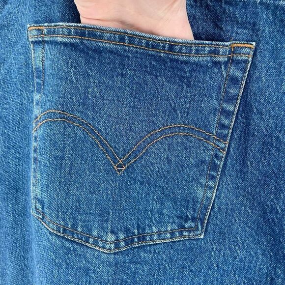 Levi's Women's Ribcage Straight Ankle Jeans Blue‎ Denim Medium Wash Size 18W - Picture 9 of 13